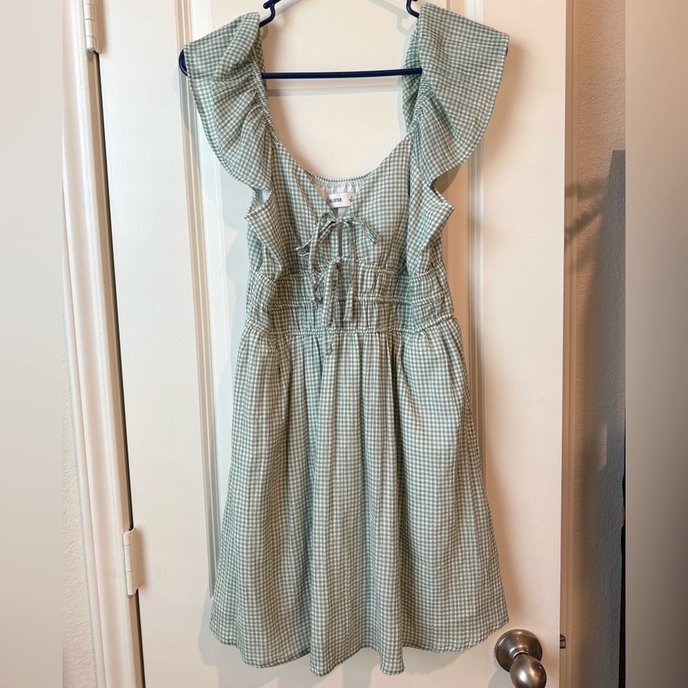 Hollister Green Checkered Top